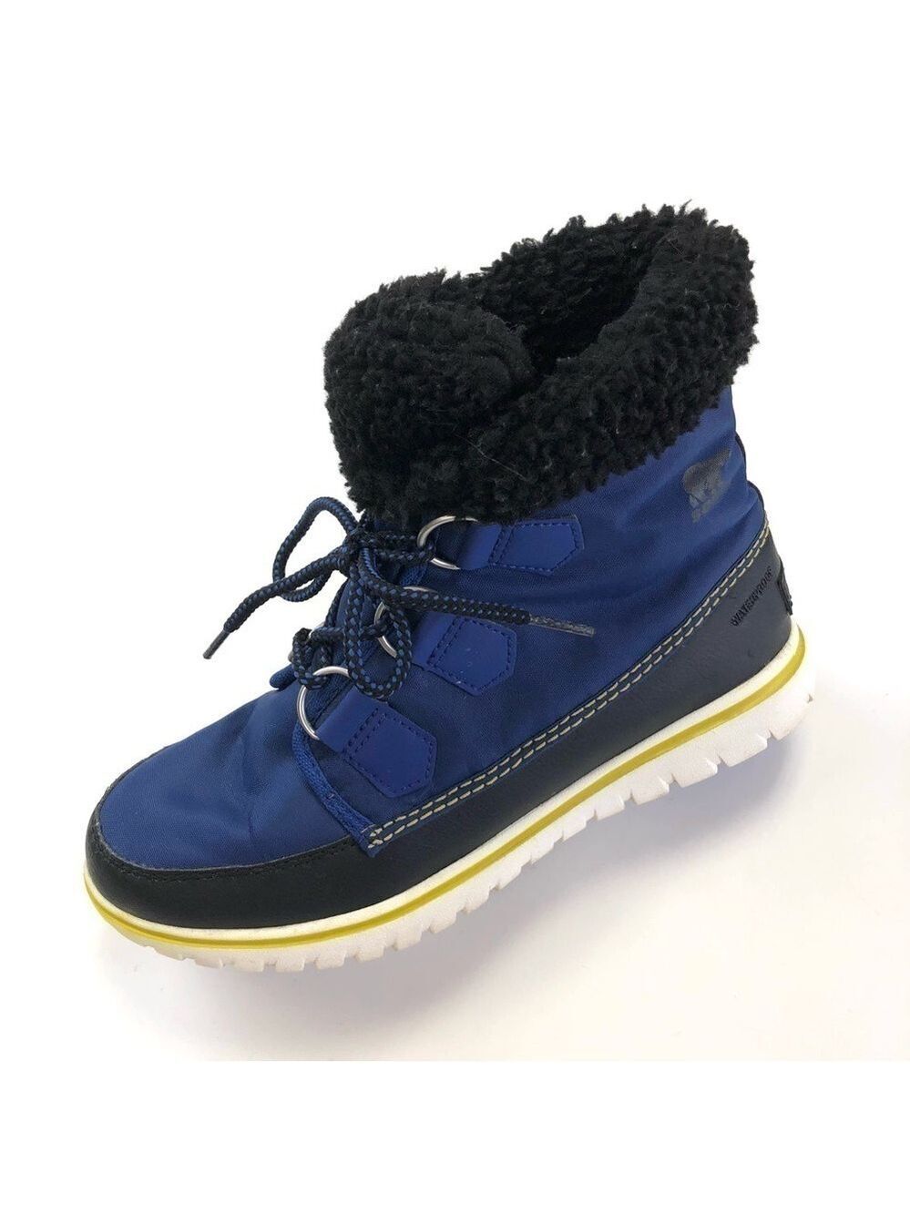 Sorel Cozy Carnival Aviation blue black ankle winter womens boots Size 7